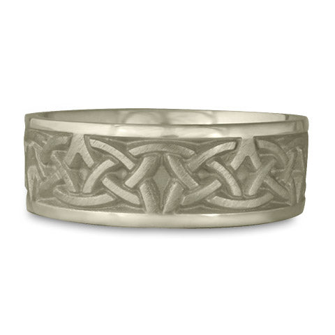 Wide Celtic Arches Wedding Ring in 18K White Gold
