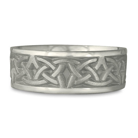 Wide Celtic Arches Wedding Ring in Platinum