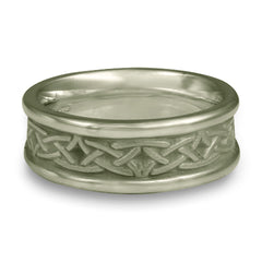 Extra Narrow Self Bordered Celtic Arches Wedding Ring in Palladium