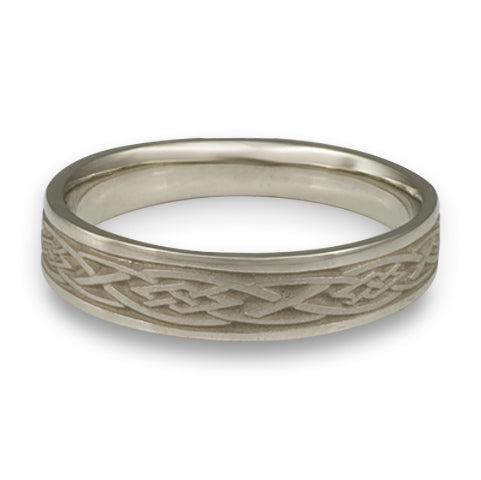 Narrow Celtic Diamond Wedding Ring in 14K White Gold