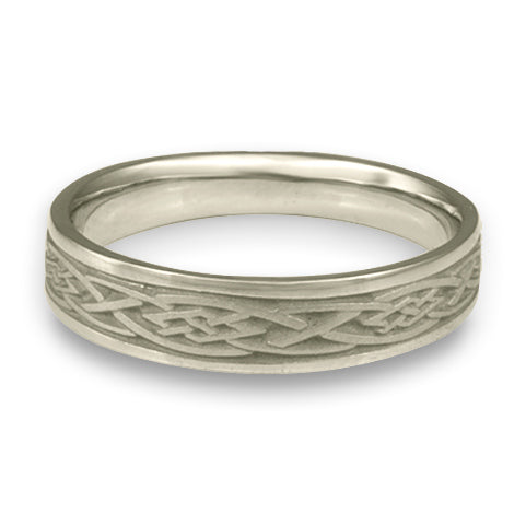 Narrow Celtic Diamond Wedding Ring in Platinum