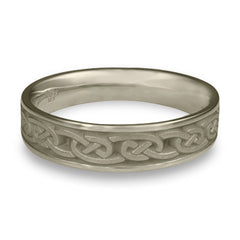 Narrow Cheek to Cheek Wedding Ring in 18K White Gold