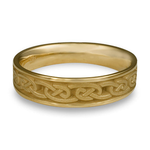 Narrow Cheek to Cheek Wedding Ring in 18K Yellow Gold