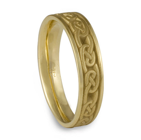 Narrow Cheek to Cheek Wedding Ring in 18K Yellow Gold