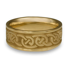 Wide Cheek to Cheek Wedding Ring in 18K Yellow Gold
