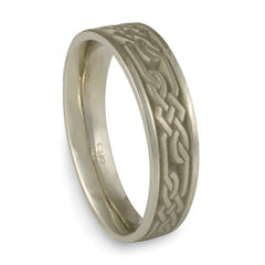 Narrow Lattice Wedding Ring in 14K White Gold