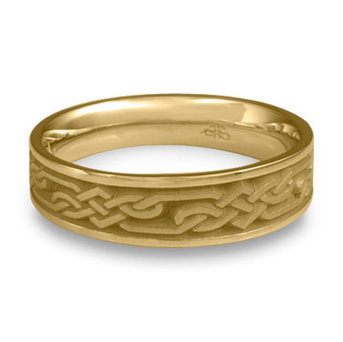 Narrow Lattice Wedding Ring in 14K Yellow Gold