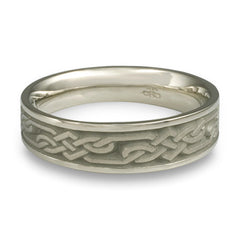 Narrow Lattice Wedding Ring in Platinum