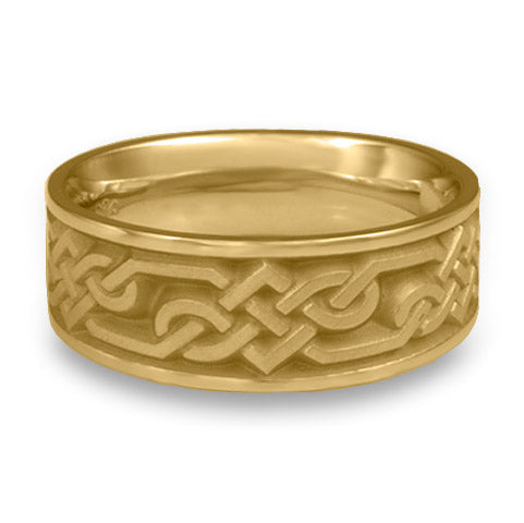 Wide Lattice Wedding Ring in 14K Yellow Gold