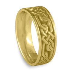 Wide Lattice Wedding Ring in 18K Yellow Gold