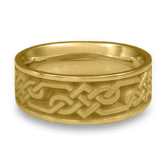 Wide Lattice Wedding Ring in 18K Yellow Gold