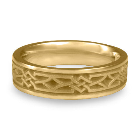 Narrow Weaving Stars Wedding Ring in 14K Yellow Gold