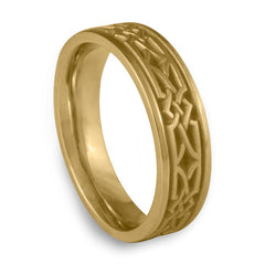 Narrow Weaving Stars Wedding Ring in 14K Yellow Gold
