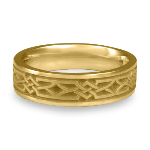 Narrow Weaving Stars Wedding Ring in 18K Yellow Gold
