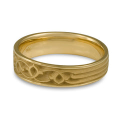 Wide Water Lilies Wedding Ring in 18K Yellow Gold