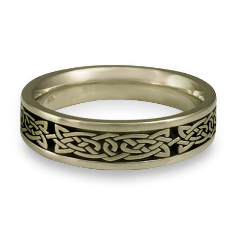 Narrow Galway Bay Wedding Ring in 18K White Gold