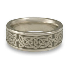 Wide Galway Bay Wedding Ring in 14K White Gold