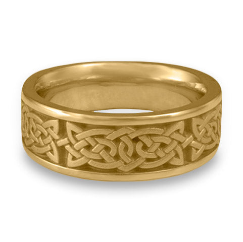 Wide Galway Bay Wedding Ring in 14K Yellow Gold