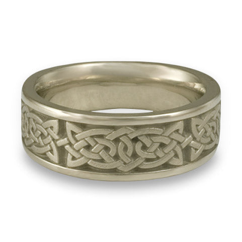 Wide Galway Bay Wedding Ring in 18K White Gold