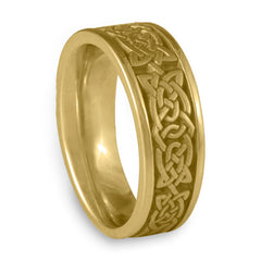 Wide Galway Bay Wedding Ring in 18K Yellow Gold
