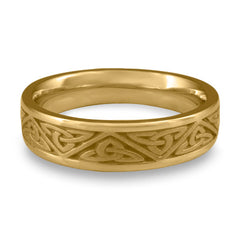 Narrow Trinity Knot Wedding Ring in 14K Yellow Gold
