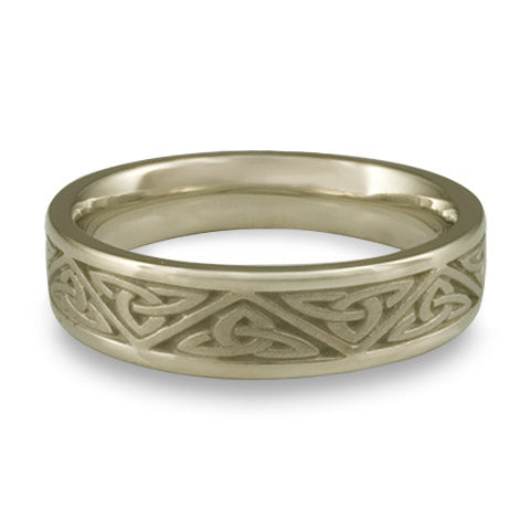 Narrow Trinity Knot Wedding Ring in 18K White Gold