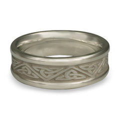 Narrow Self Bordered Trinity Knot Wedding Ring in Palladium