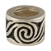 Spiral Bead - Antiqued Silver
