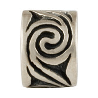 Spiral Bead - Antiqued Silver