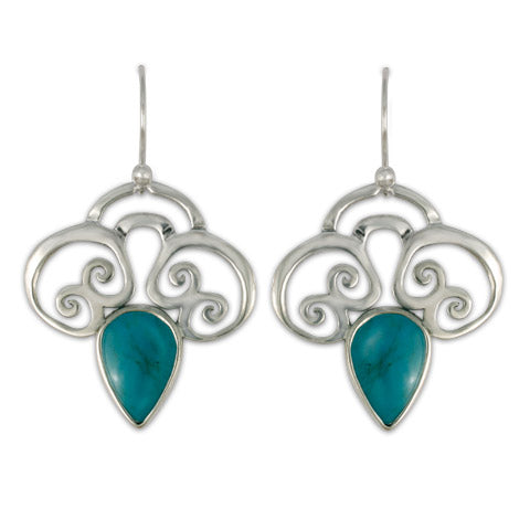 Rose Silver and Turquoise Earrings