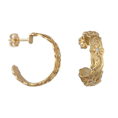 Persephone Gold Hoop Earrings with Diamonds