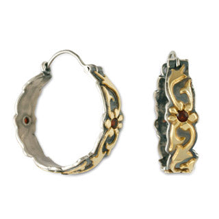 Persephone Hoop Earrings with Gems