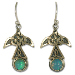 Swallow Large Mixed Metal Earrings with Opal