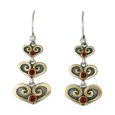 Orecchini A Perno A Cuore Celtico In Argento Sterling