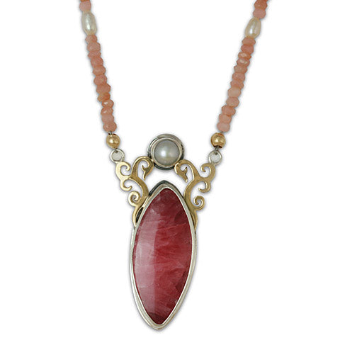 One-of-a-Kind Wind Horse Rhodacrosite Necklace