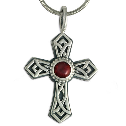 Pictish Cross with Gem on Chain