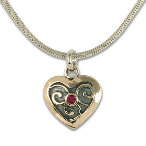 Collana Celtica In Argento Sterling 925 Con Ciondolo Cuore Intrecciato E Nodo Dell'Infinito - Lunghezza 45,7 Cm - Regalo In Scatola