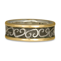 Heart Vine Ring Gold Over Silver with Border (GSG)