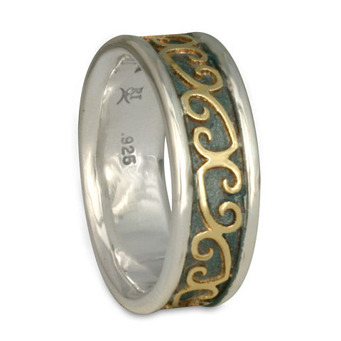 Heart Vine Ring Gold Over Silver with Border (SGS)