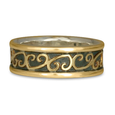 Heart Vine Ring Gold Over Silver with Border (GGG)