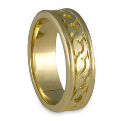 Bordered Rope Wedding Ring in 18K Yellow or White Gold