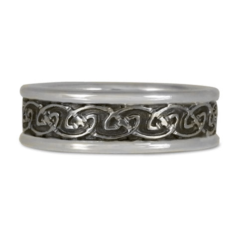 Bordered Petra Ring in Sterling Silver