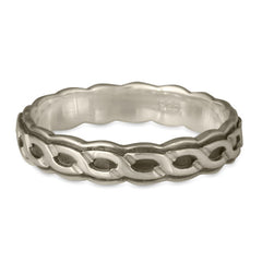 Borderless Rope Wedding Ring in Sterling Silver with Edge