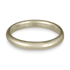 Classic Comfort Fit Wedding Ring, 14K White Gold 3mm Wide by 2mm Thick