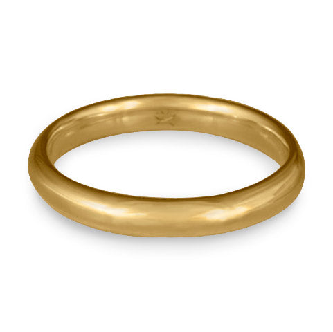 Classic Comfort Fit Wedding Ring, 14K Yellow Gold 3mm Wide by 2mm Thick