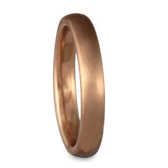 Classic Comfort Fit Wedding Ring 3mm Wide with Brushed Finish