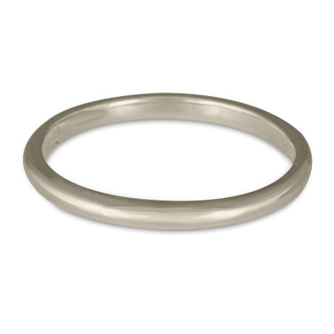 Classic Comfort Fit Wedding Ring, 14K White Gold 2mm Wide by 1.5mm Thick