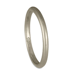 Classic Comfort Fit Wedding Ring, 14K White Gold 2mm Wide by 1.5mm Thick