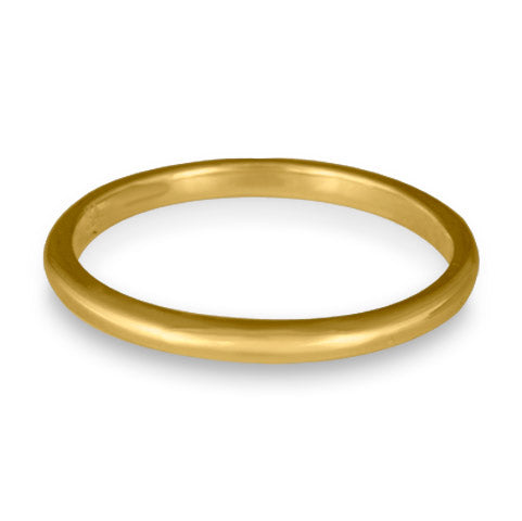 Classic Comfort Fit Wedding Ring, 18K Yellow Gold 2mm Wide by 1.5mm Thick