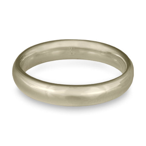 Classic Comfort Fit Wedding Ring, 18K White Gold 4mm Wide by 2mm Thick